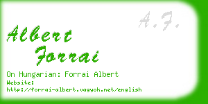 albert forrai business card